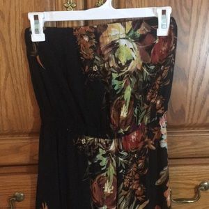 Floral strapless maxi dress